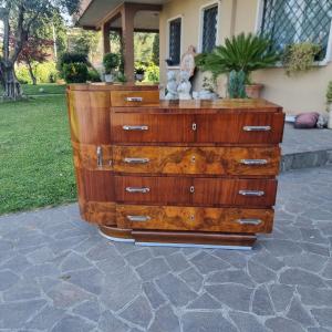 “Commode en noyer et palissandre Art Déco 1930