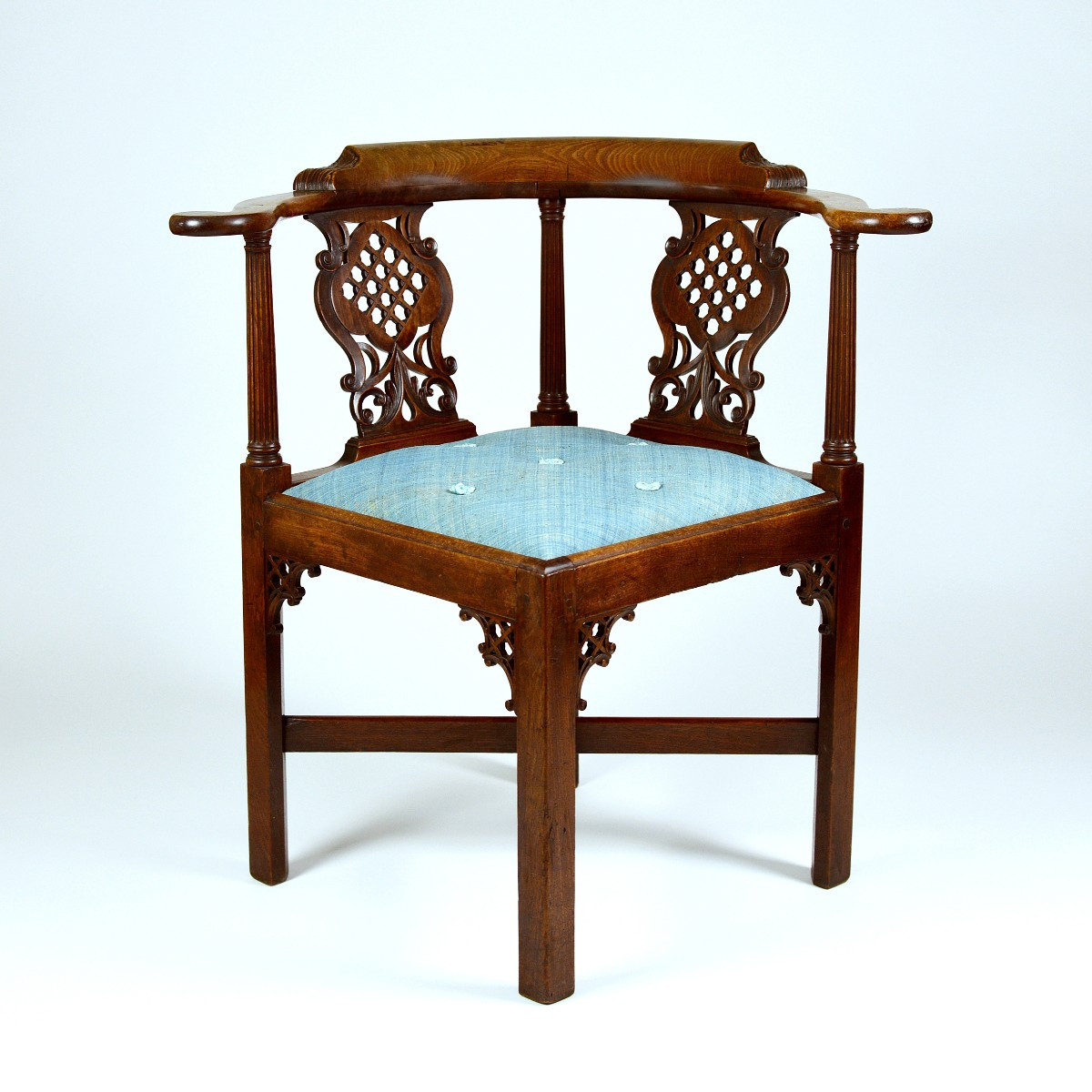 Chaise d'angle en acajou sculpté d'époque George II-photo-2