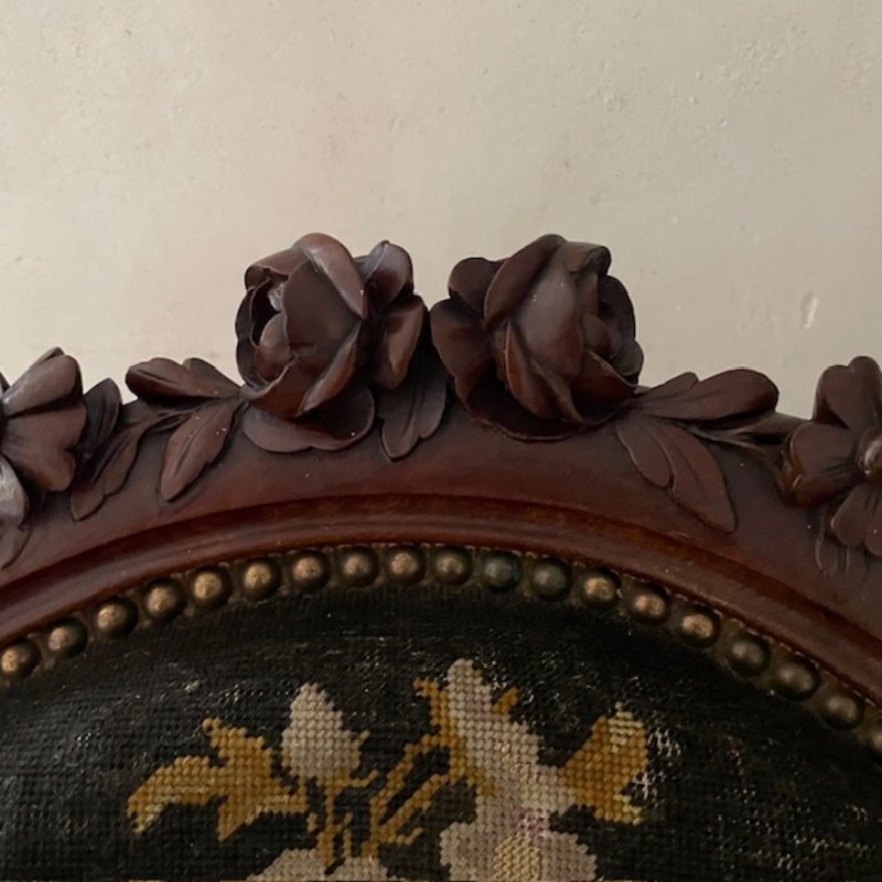 Louis XV Armchair With Floral Upholstery-photo-4