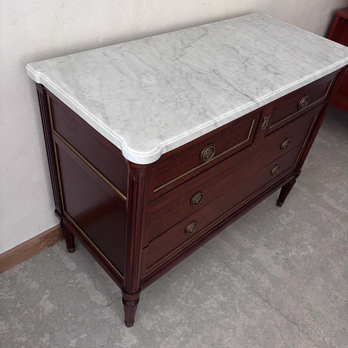 Commode acajou dessus marbre-photo-3