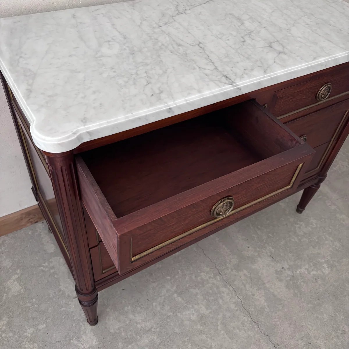 Commode acajou dessus marbre-photo-4