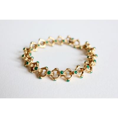 Verney Poiray Bracelet In 18k Yellow Gold And Emeralds