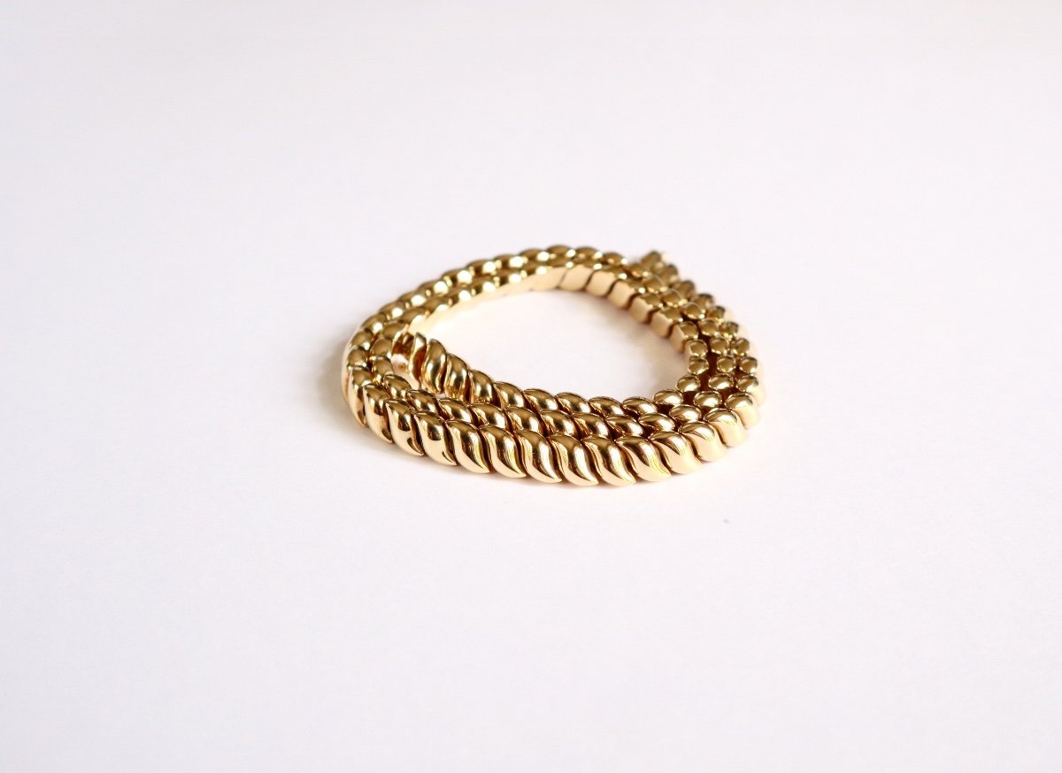 Van Cleef And Arpels Parure collier bracelet en or jaune 18 carats San Marco-photo-4