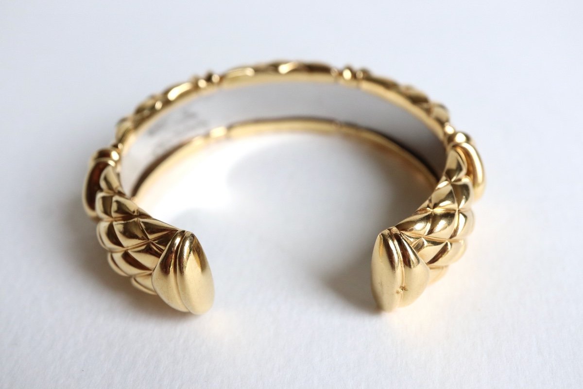 Mauboussin Semi-rigid Bracelet In 18kt Yellow Gold And Diamonds-photo-3