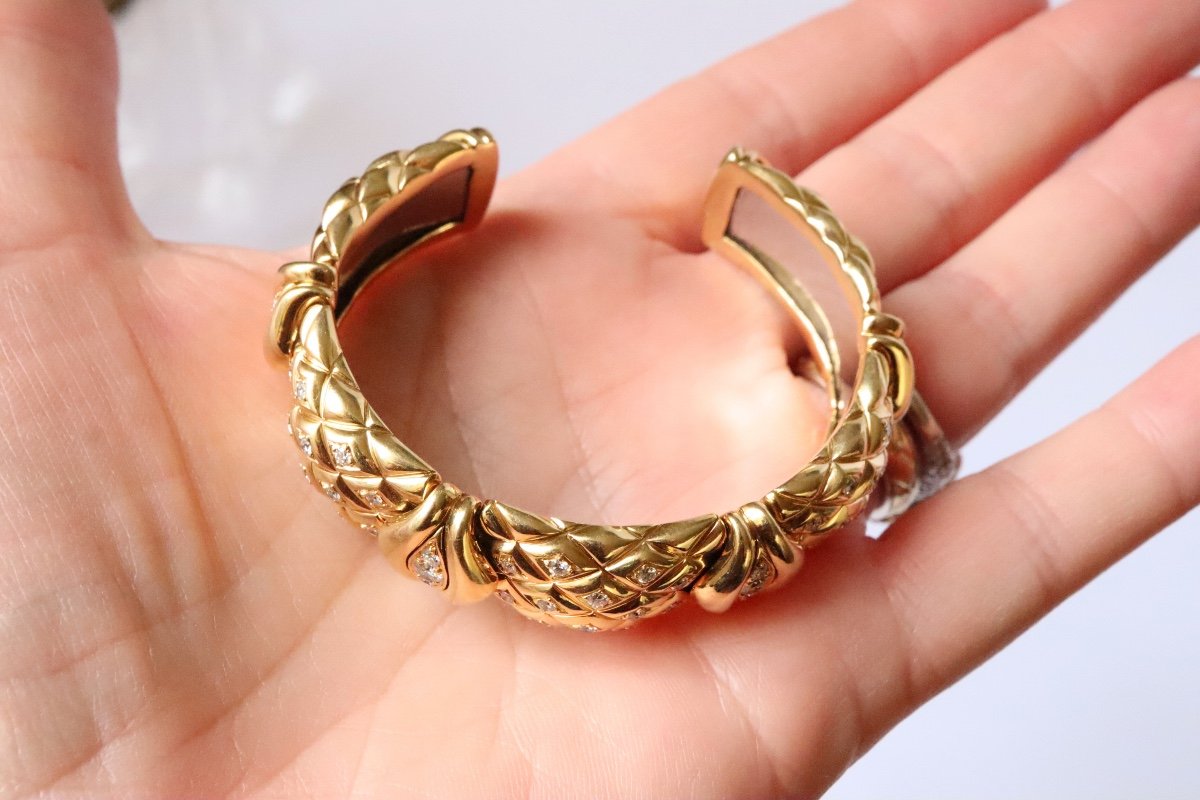 Mauboussin Semi-rigid Bracelet In 18kt Yellow Gold And Diamonds-photo-5