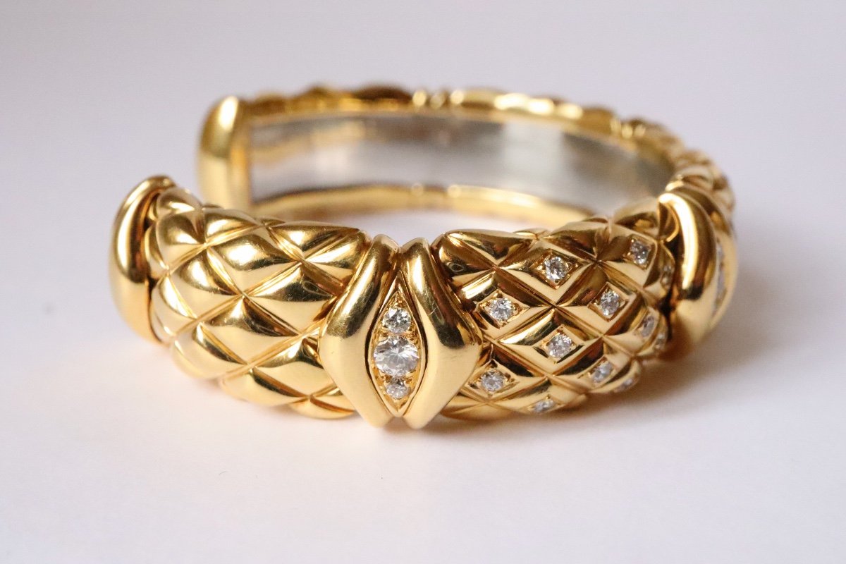 Mauboussin Bracelet Semi-rigide En Or Jaune 18kt Et Diamants-photo-6