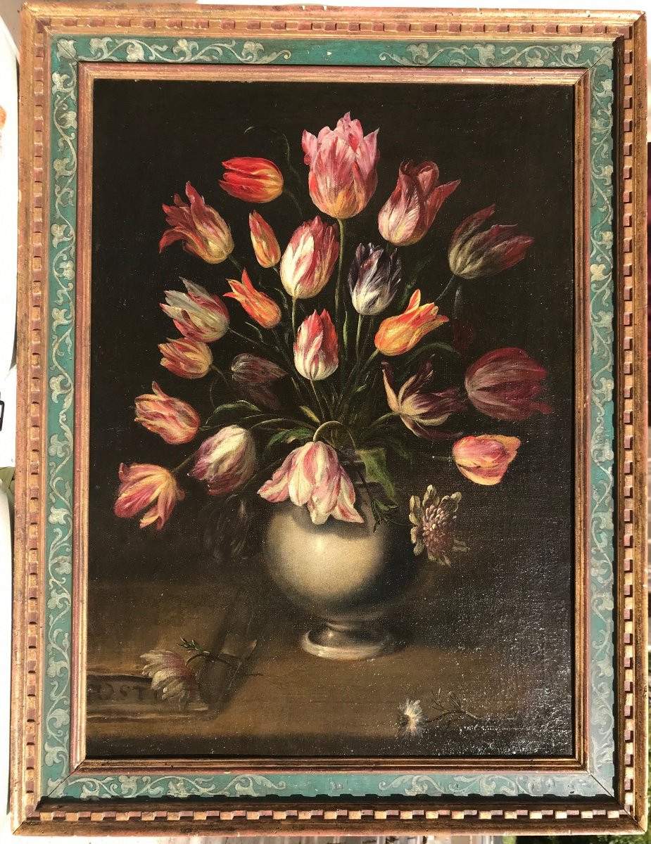 Ecole Flamande Du XVIIe, Vase De Fleurs-photo-3