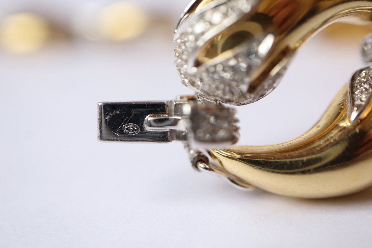 Bracelet ancien En Or 18 Carats Et Diamants années 60 bijou ancien-photo-4