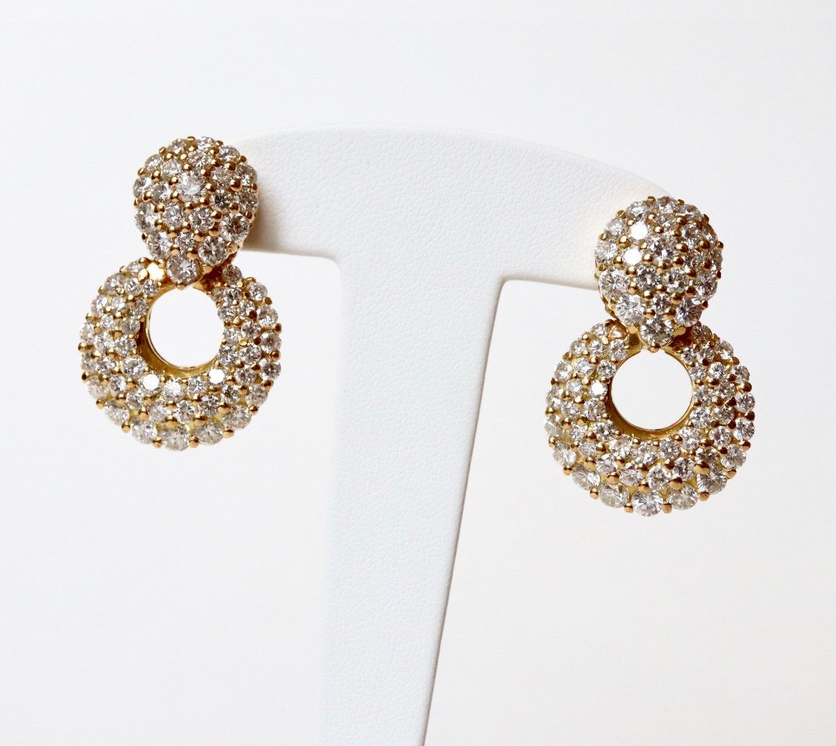 Boucles d'Oreilles Clips En Or Jaune Et Diamants-photo-3
