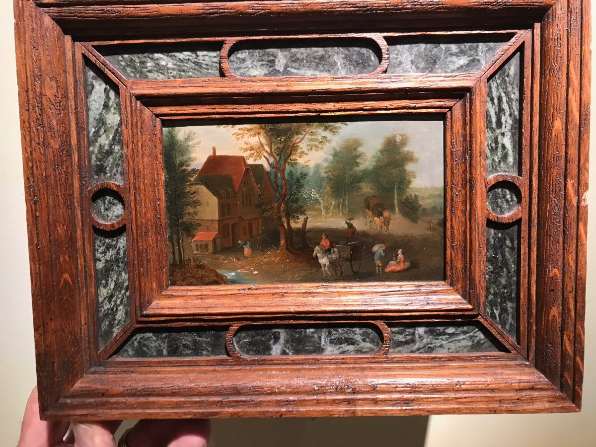 Animated Landscape Attributed To Charles Bechey Flemish Painter 18th-photo-2
