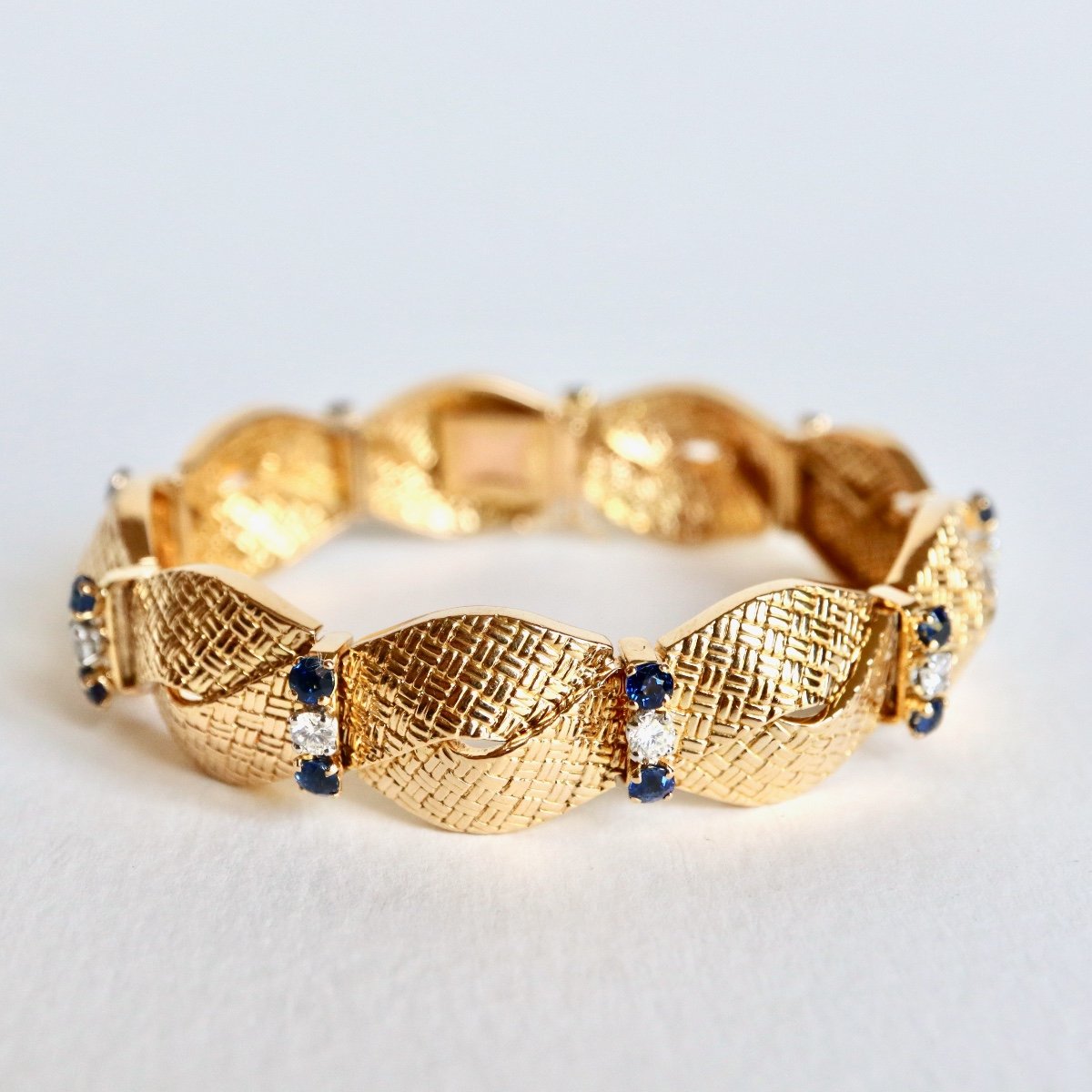 Boucheron Antique Bracelet 1960 Gold And Sapphires-photo-4