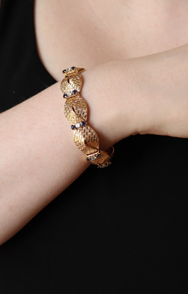 Boucheron Bracelet Ancien 1960 Or Et Saphirs-photo-6