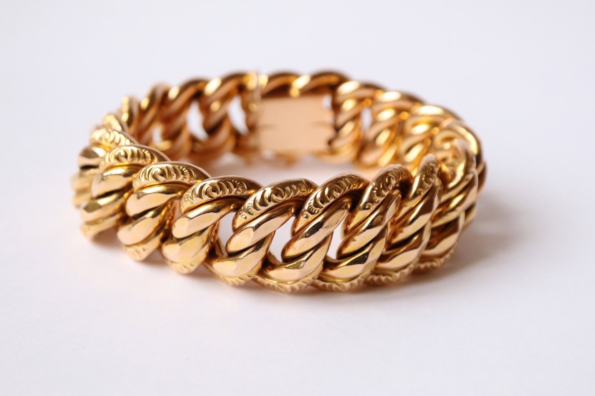 American Mesh Bracelet Circa 1960 Hammered