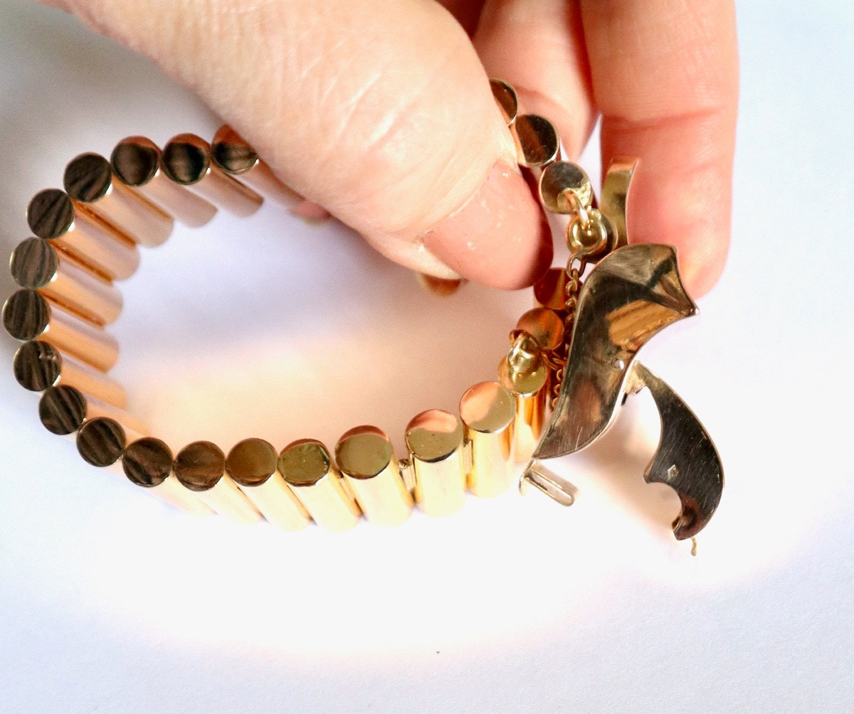 1940s Tank Bracelet In 18k Gold-photo-2