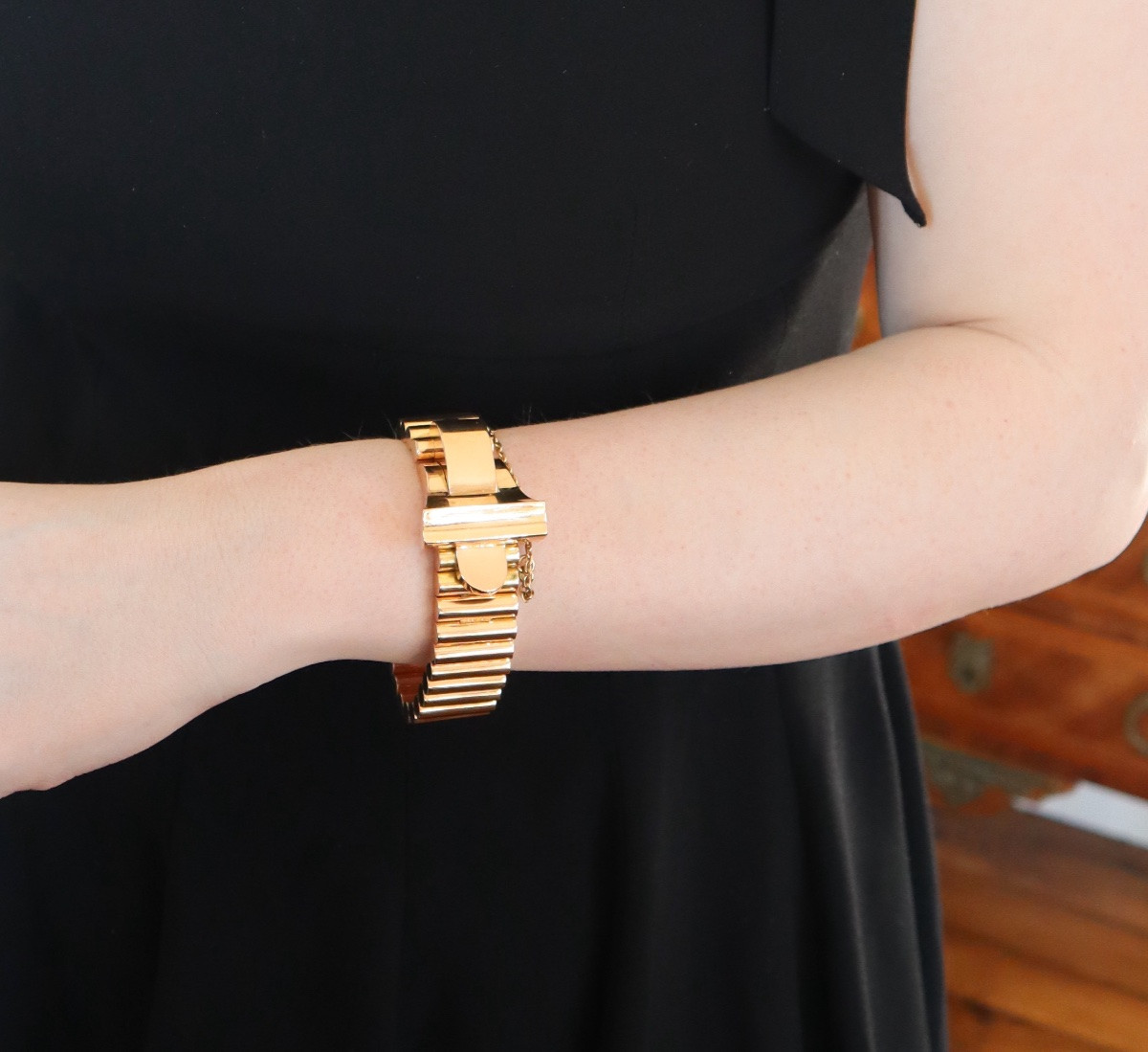 1940s Tank Bracelet In 18k Gold-photo-3