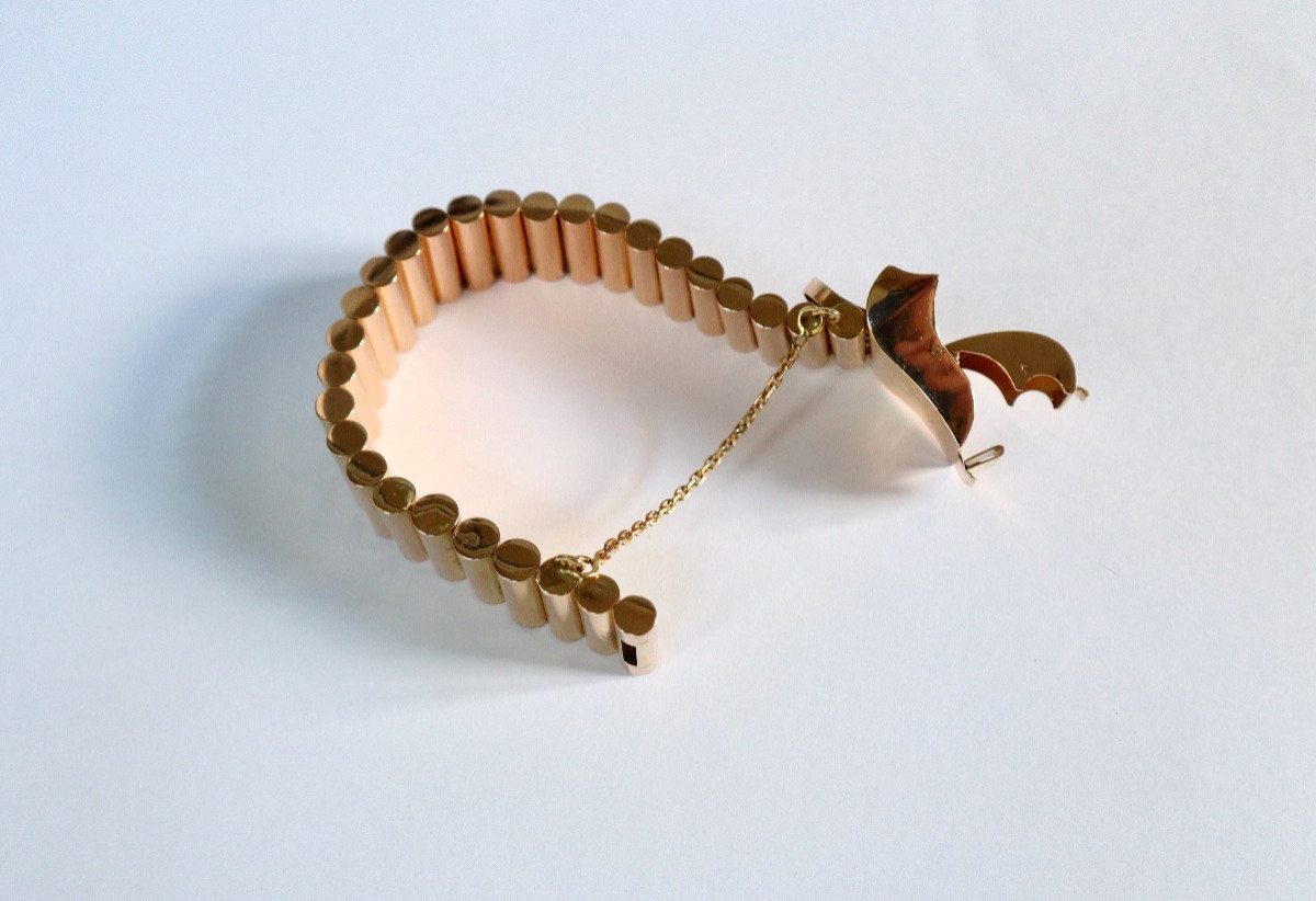 1940s Tank Bracelet In 18k Gold-photo-4