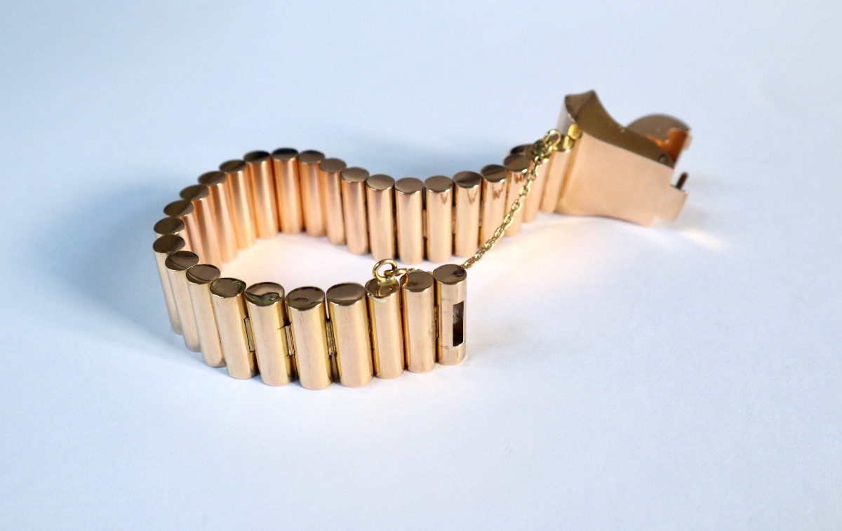 1940s Tank Bracelet In 18k Gold-photo-3