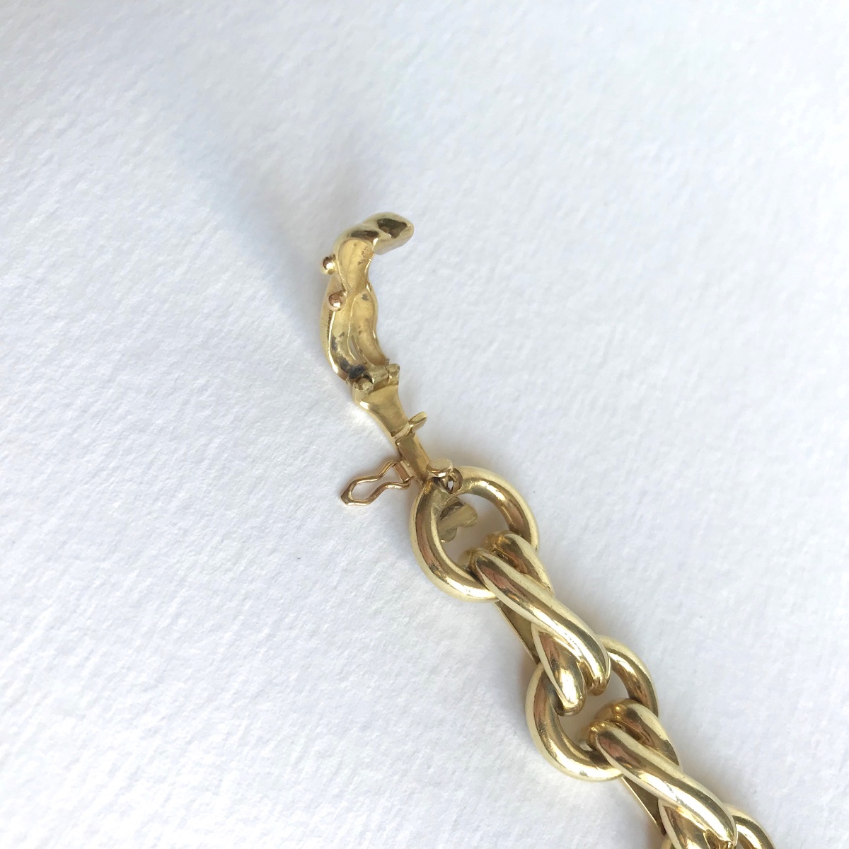 Tiffany's Gold Diamond Necklace Bracelet Set-photo-3