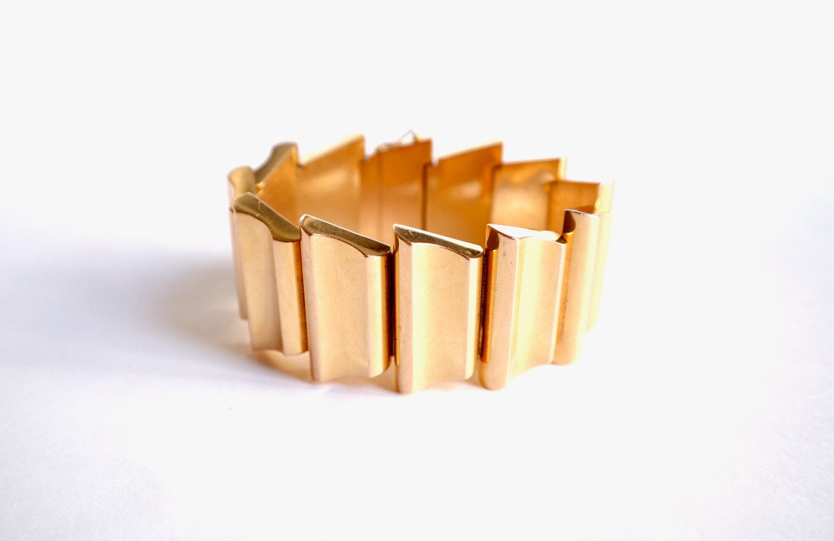 1940s Tank Bracelet In 18k Gold