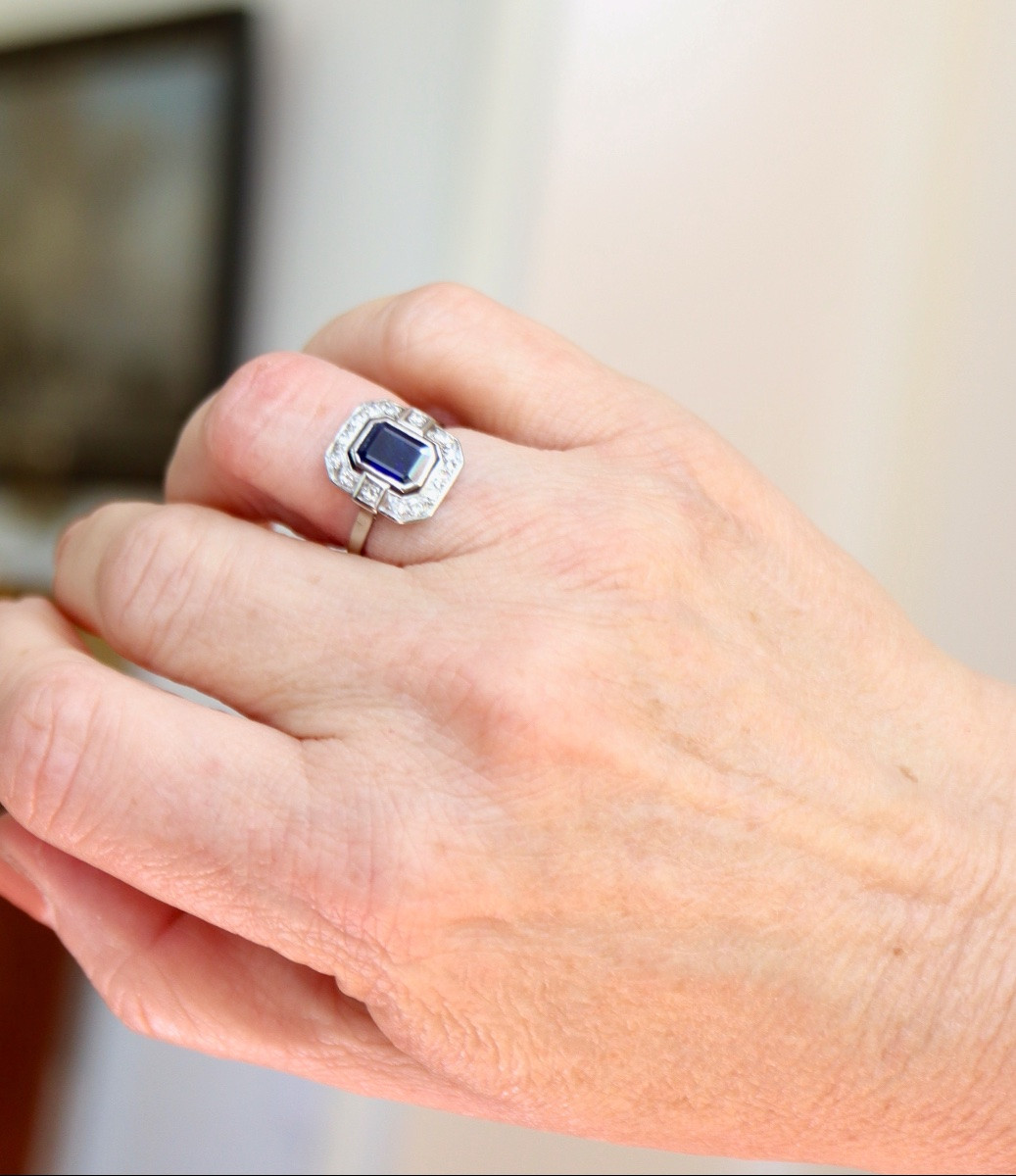 1930 Sapphire And Diamond Ring-photo-2
