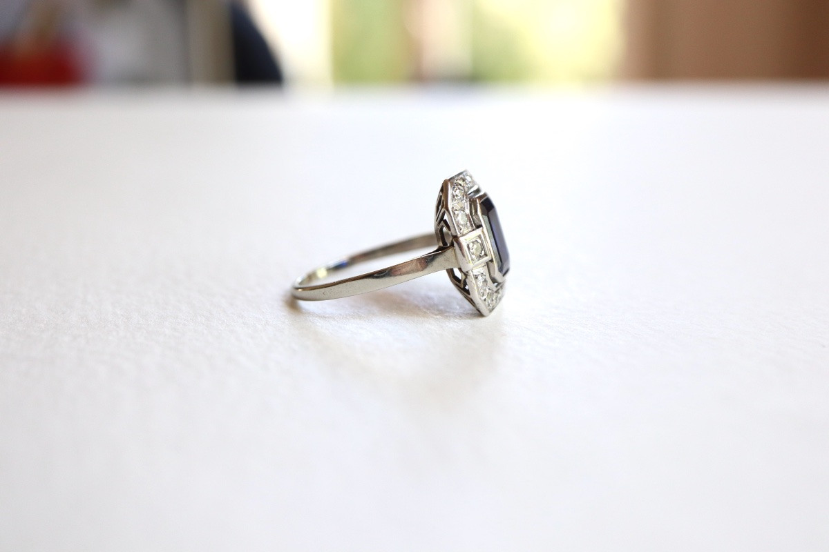1930 Sapphire And Diamond Ring-photo-2
