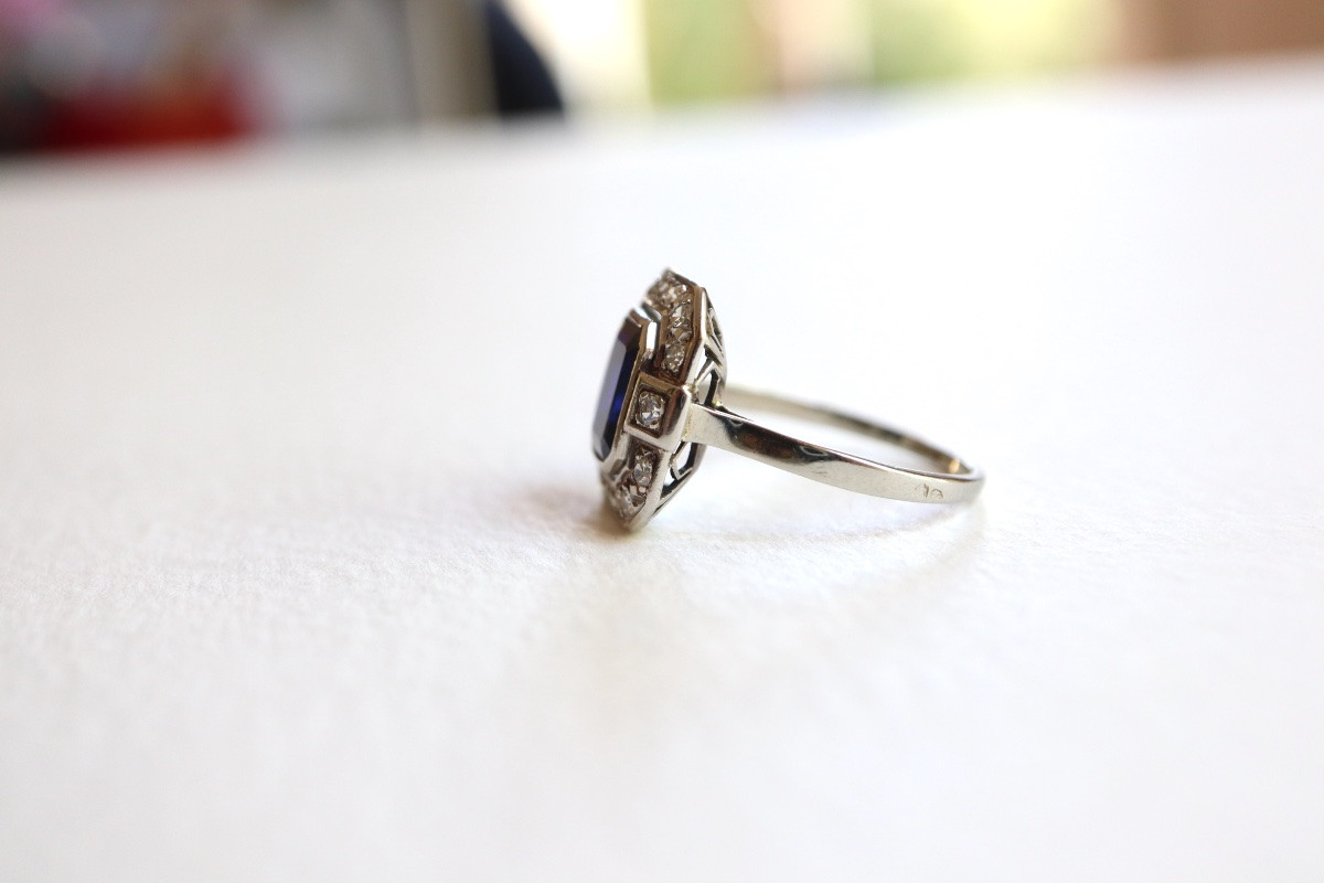 1930 Sapphire And Diamond Ring-photo-3