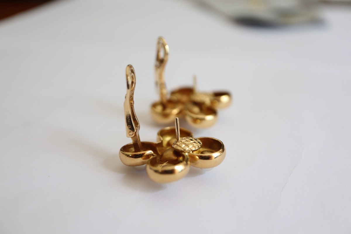 CHANEL clips d'oreilles Perles-photo-5