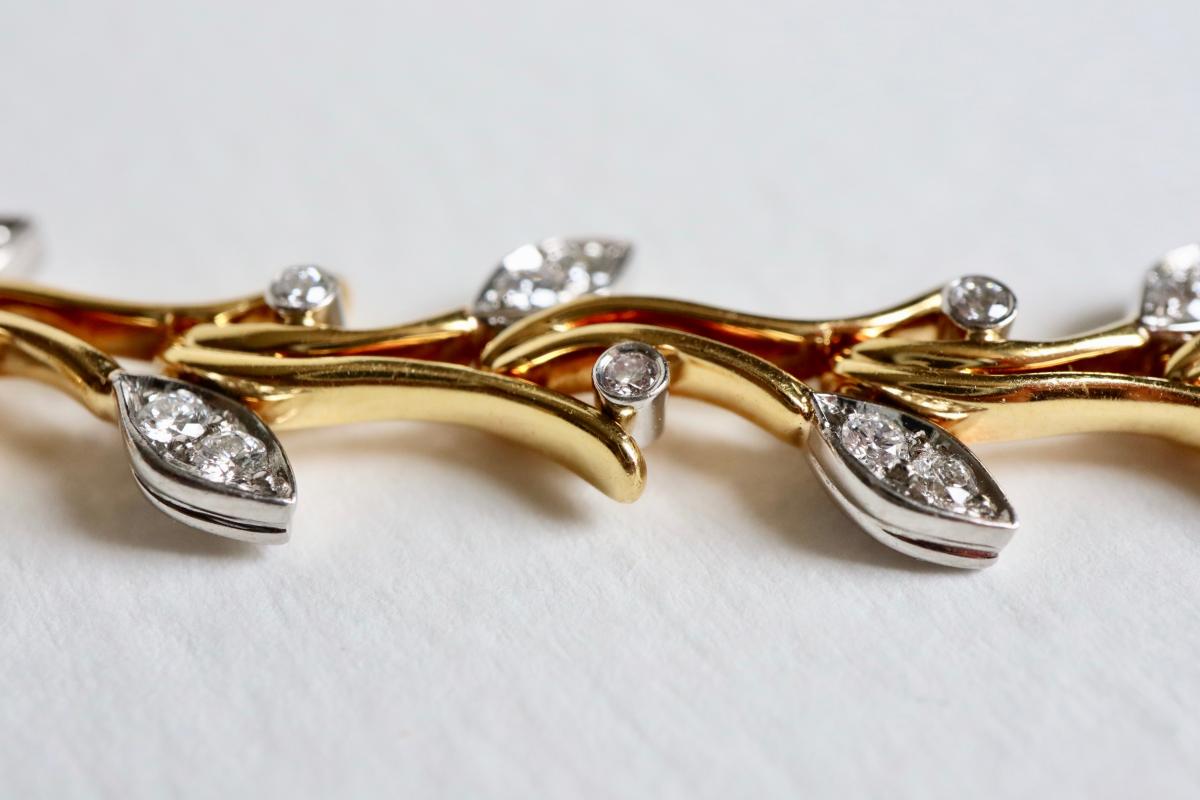 Tiffany’s Bracelet En Or Jaune, Platine Et Diamants-photo-1