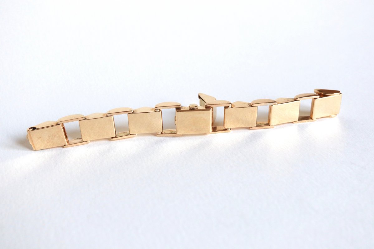 14ct Yellow Gold Secret Tank Watch 1940s-photo-3