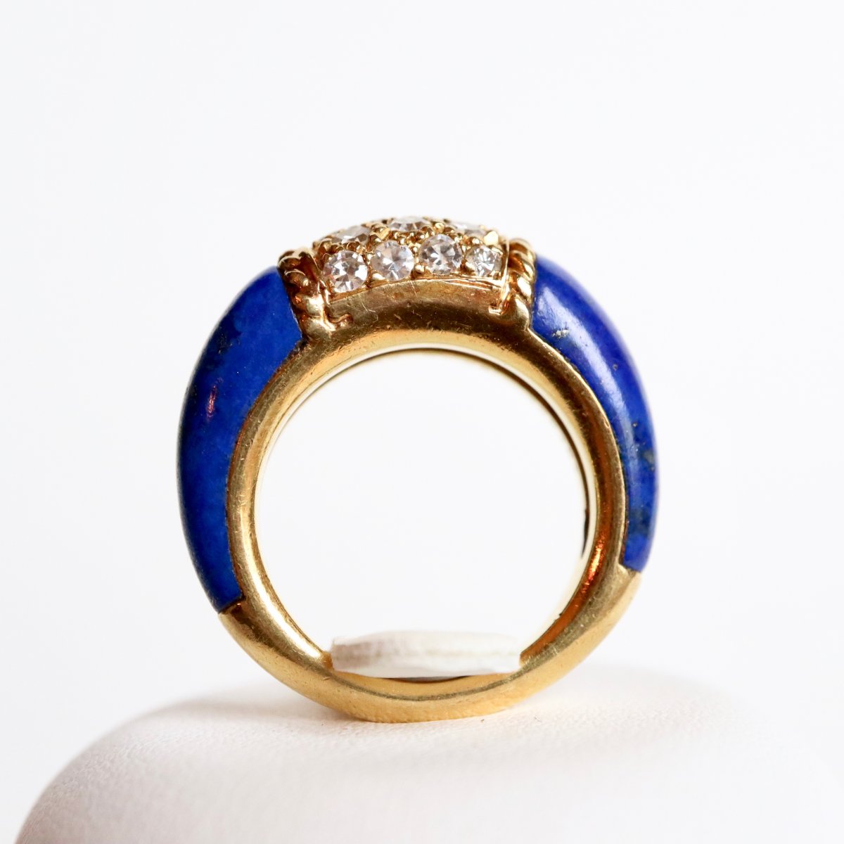 Van Cleef & Arpels Bague Philippine Or Jaune 18 Kt, Diamants Et Lapis Lazuli-photo-4