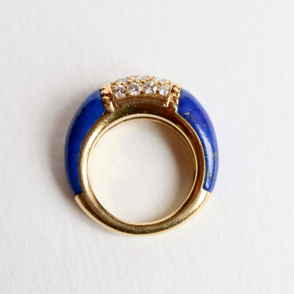 Van Cleef & Arpels Bague Philippine Or Jaune 18 Kt, Diamants Et Lapis Lazuli-photo-1