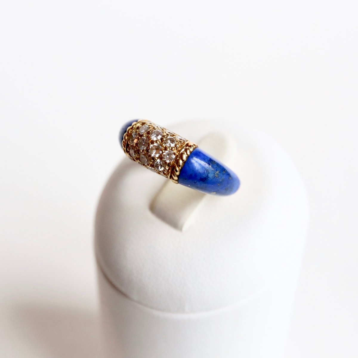 Van Cleef & Arpels Bague Philippine Or Jaune 18 Kt, Diamants Et Lapis Lazuli-photo-6