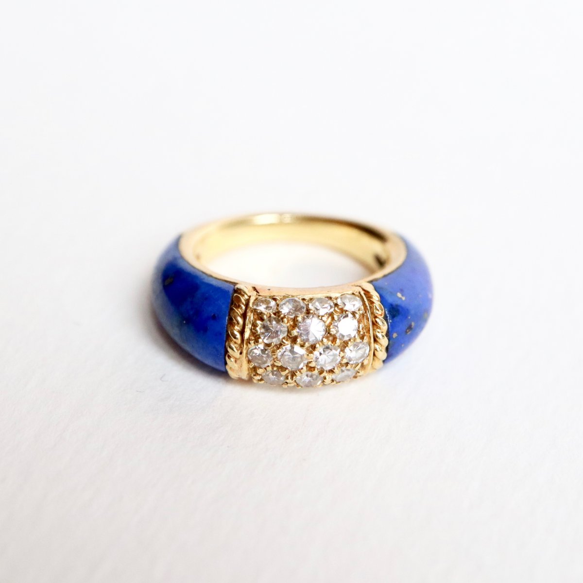 Van Cleef & Arpels Bague Philippine Or Jaune 18 Kt, Diamants Et Lapis Lazuli
