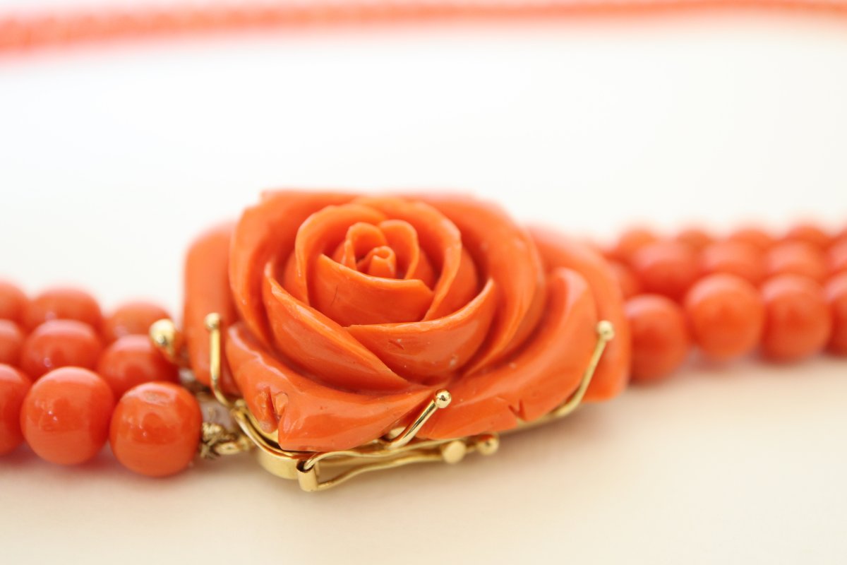 Mediterranean Coral 3 Row Necklace-photo-2