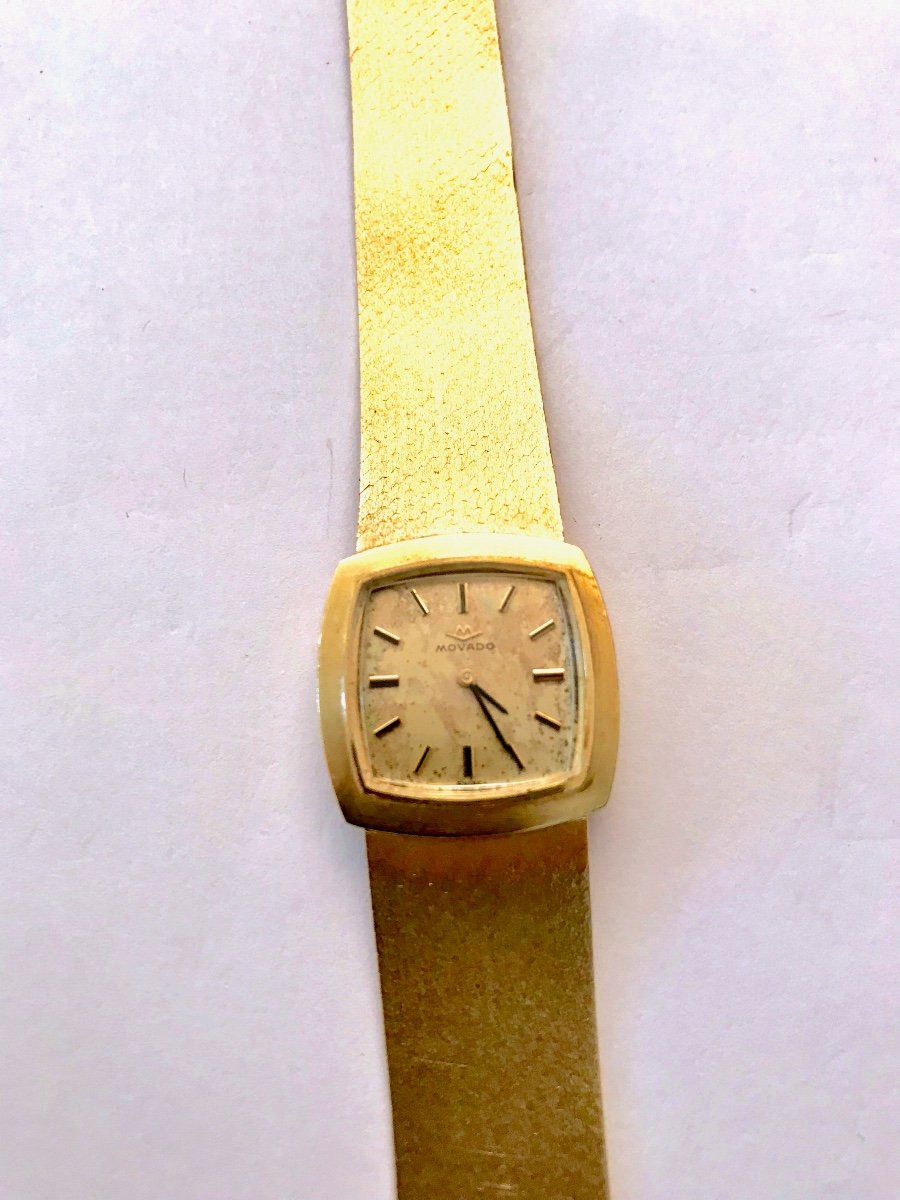 Movado Mechanical Ladies Watch Circa 1960 In 18k Yellow Gold-photo-4