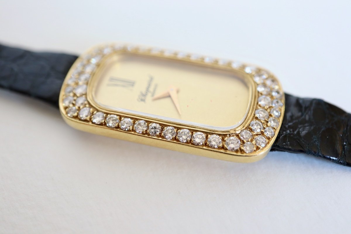 Chopard Lady's Watch Bath Model In 18k Yellow Gold And Diamonds-photo-2