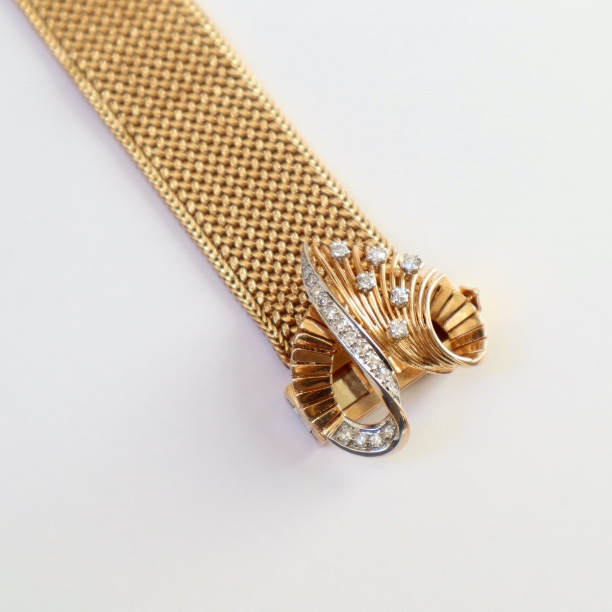 Belt Ribbon Bracelet 1950 18k Gold And Diamonds-photo-1