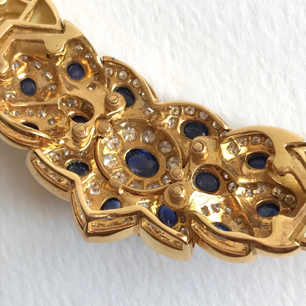 Van Cleef & Arpels Collier En Or Jaune 18 Carats, Saphirs Cabochons Et Diamants-photo-2