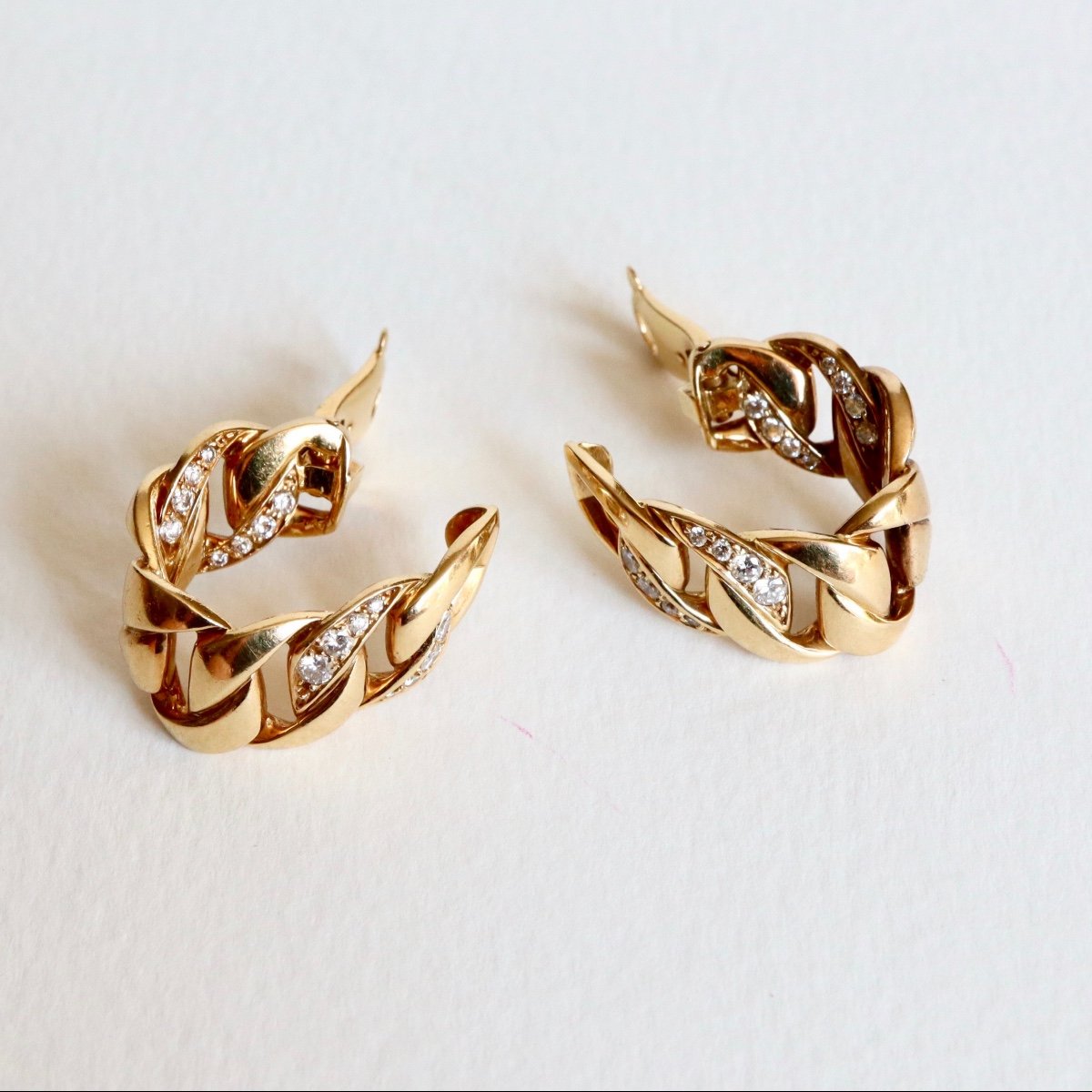 Cartier Boucles d'Oreilles Or Jaune 18 Kt Et Diamants-photo-3