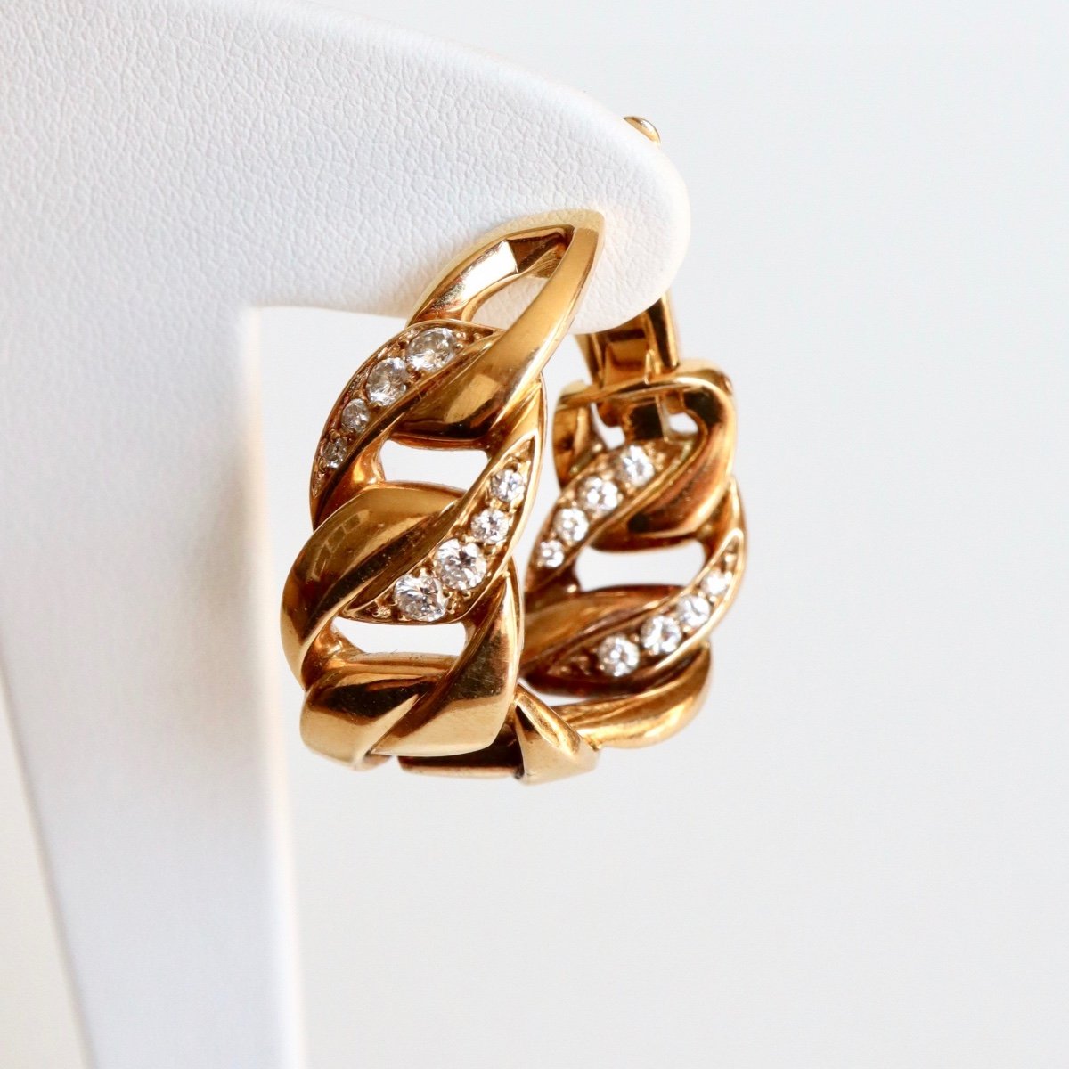Cartier Boucles d'Oreilles Or Jaune 18 Kt Et Diamants-photo-1