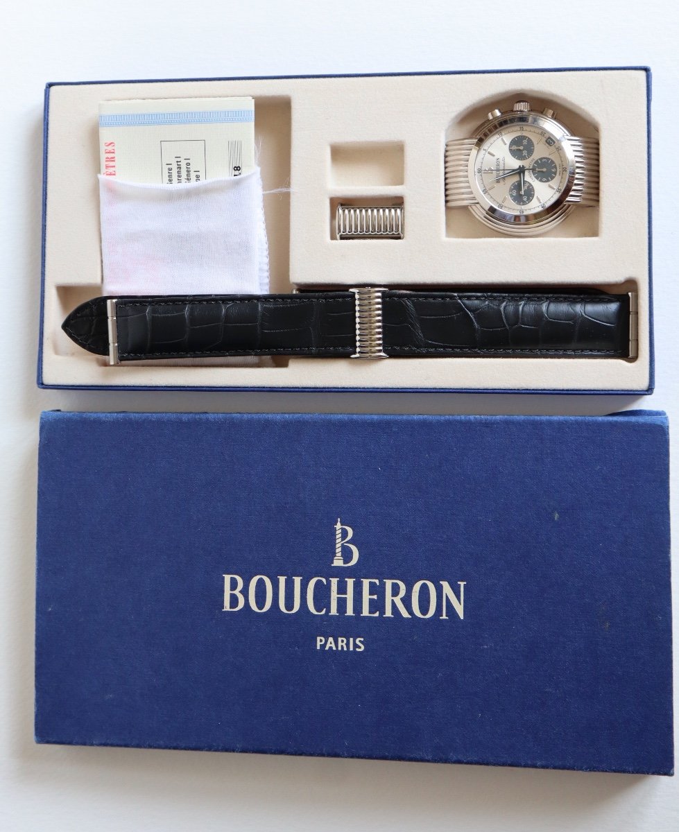 Boucheron Montre Solis Homme Or Blanc 18 Carats-photo-4