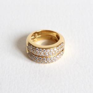 Piaget Double Bangle Ring In 18k Yellow Gold And Diamonds 