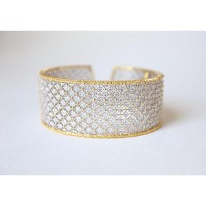 Openwork Fishnet Bracelet Two Tones Of 18 Carat Gold In The Style Of Buccellati