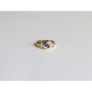 Sapphire And Diamond Bangle Ring