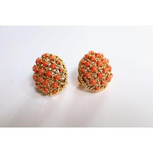 Earrings Clips Cartier Yellow Gold 18 Kt Coral