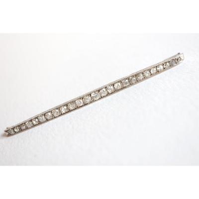 Pin Barrette In Platinum Crimping 25 Diamonds For 2 To 3 Carats Years 1920-30