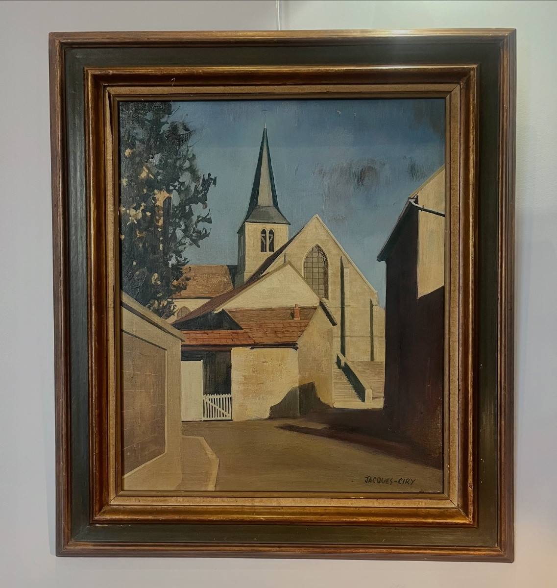 Jacques Ciry, Church Of Bennecourt, Oil On Canvas