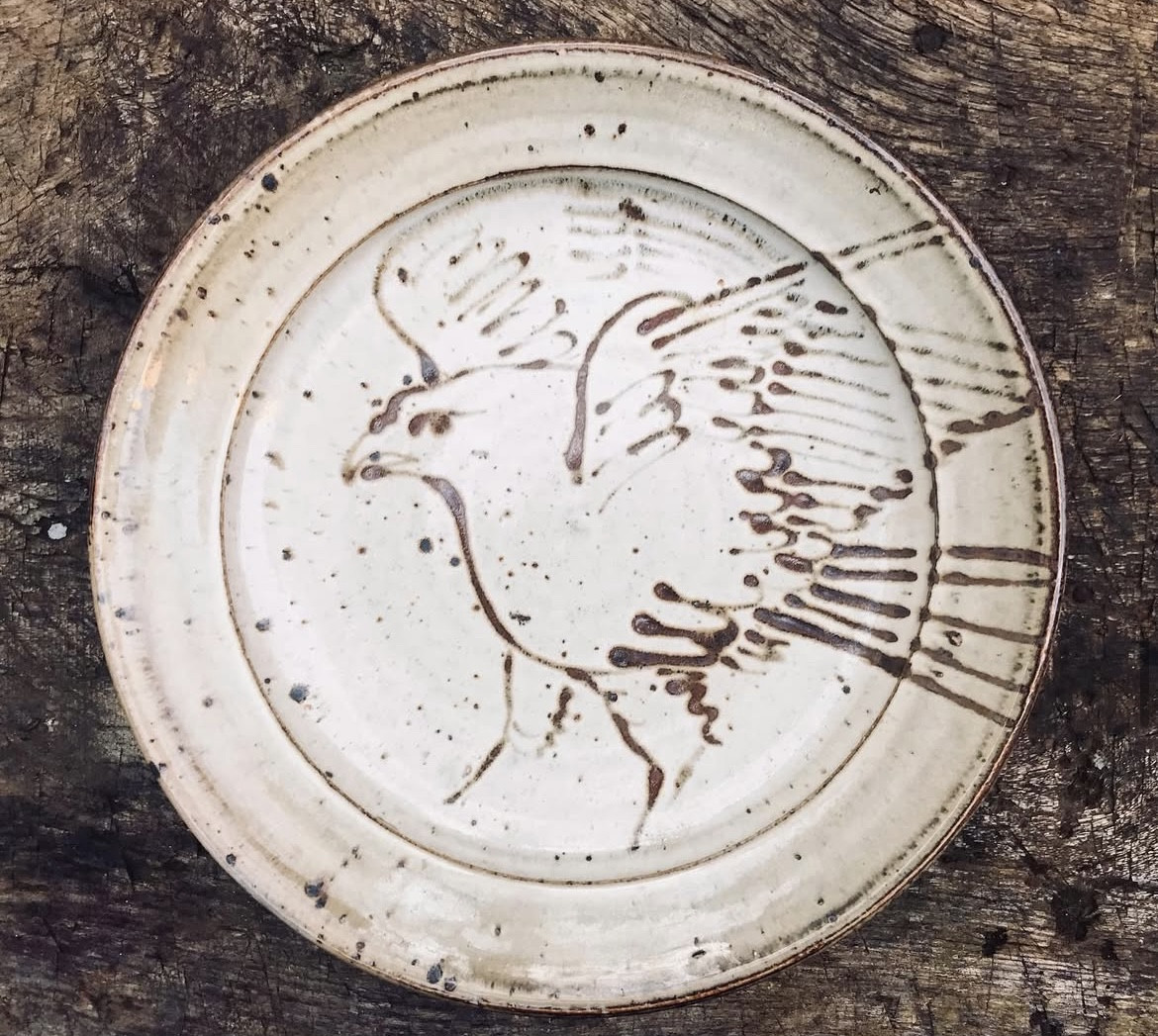 Janet Stedman, Stoneware Dish, Signed And Dated 1981