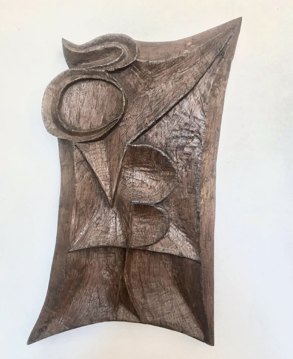 Johnny Ludécher, Carved Oak Panel, Dated 78