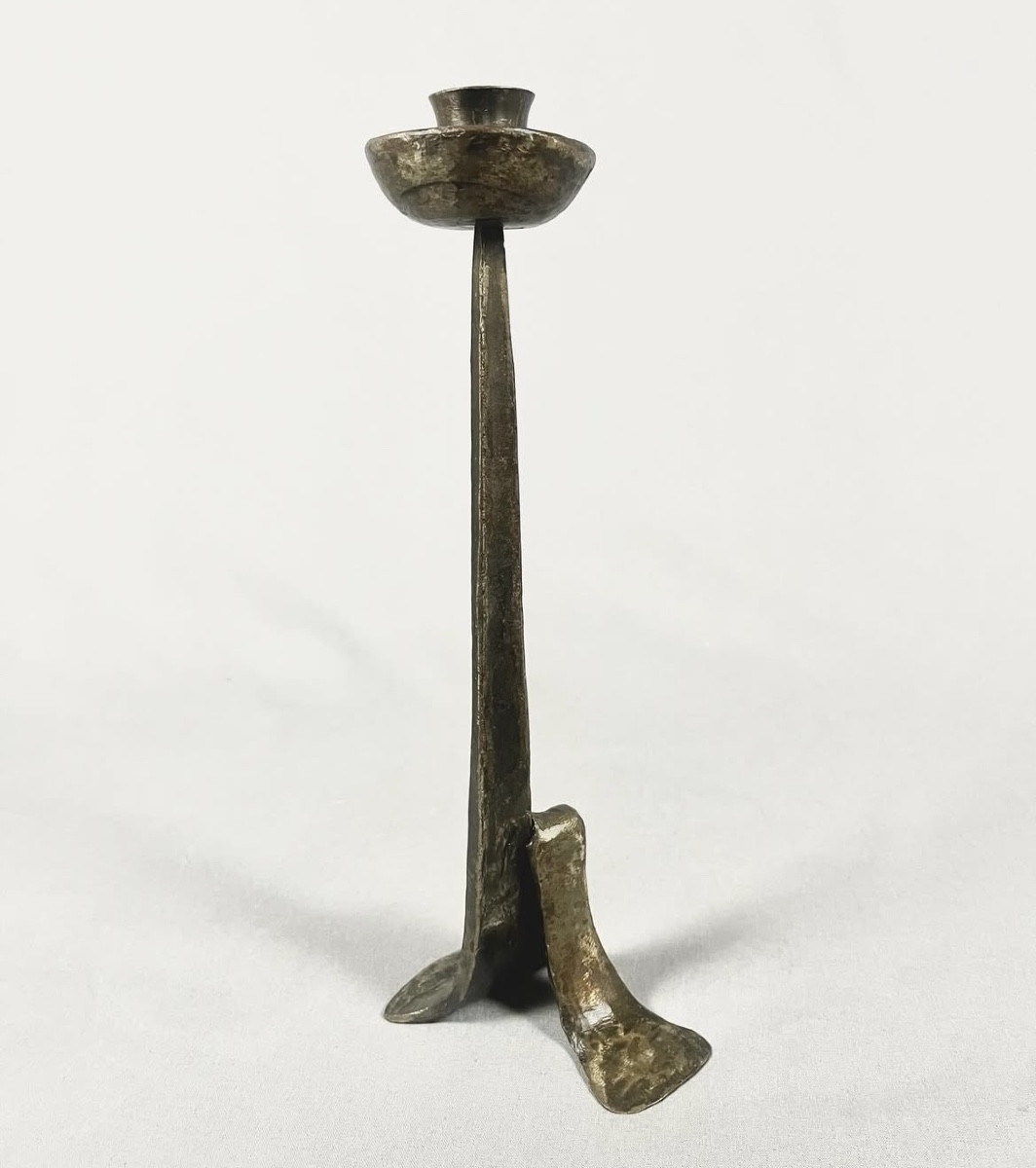 Bougeoir en fer forgé brutaliste-photo-2